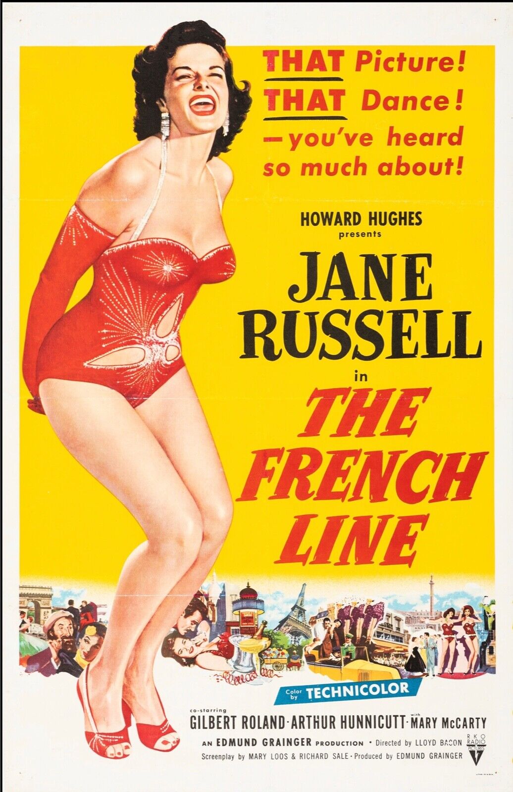 THE FRENCH LINE, JANE RUSSELL, 1953, REPRO AFFICHE CINEMA, HQ