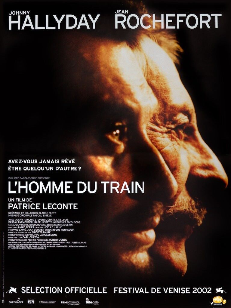 THE MAN ON THE TRAIN, JOHNNY HALLYDAY, 2002, REPRO MOVIE POSTER, VINTAGE, HQ.