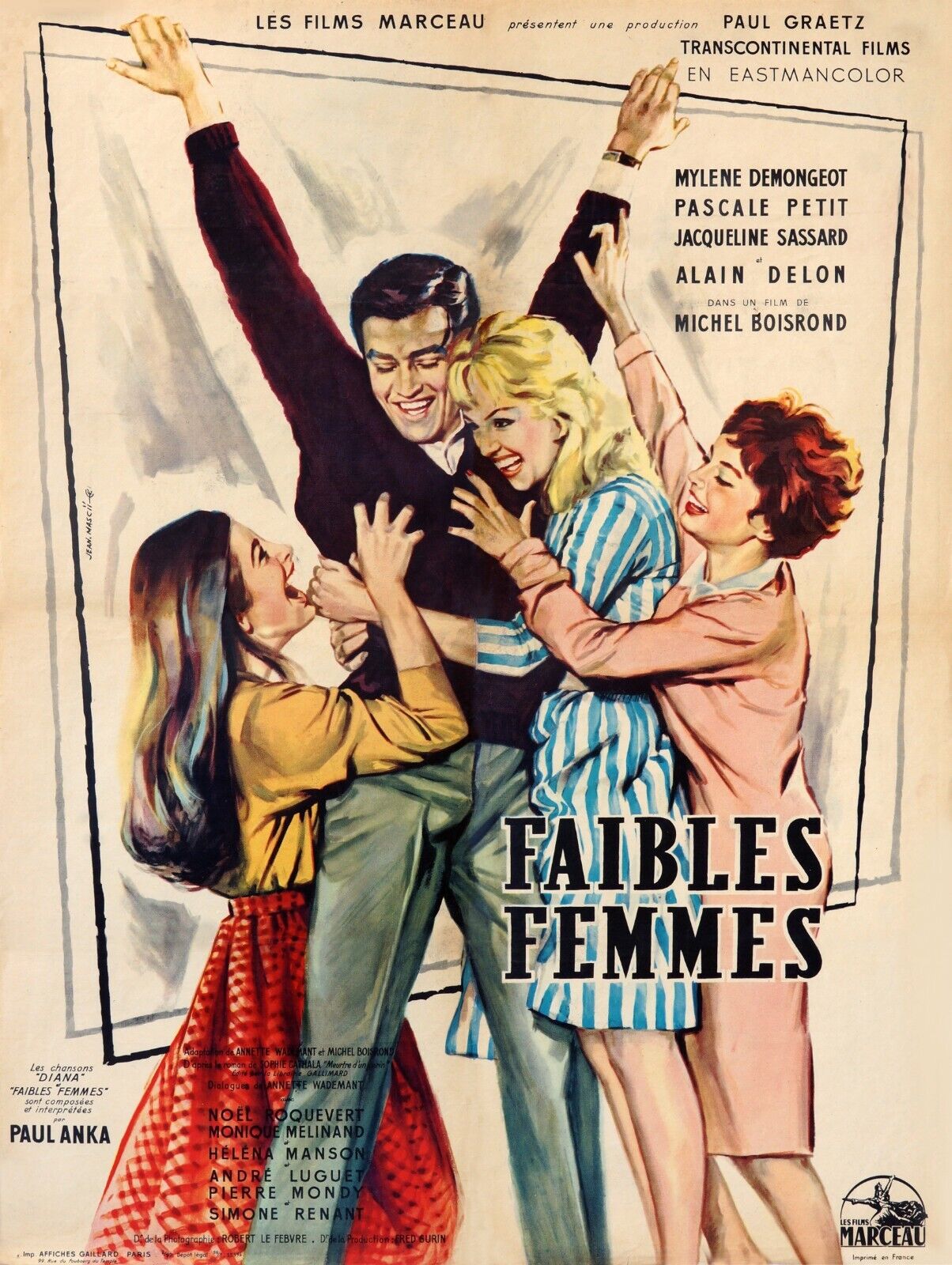 WEAK WOMEN, MYLÈNE DEMONGEOT, REPRO VINTAGE HQ CINEMA POSTER