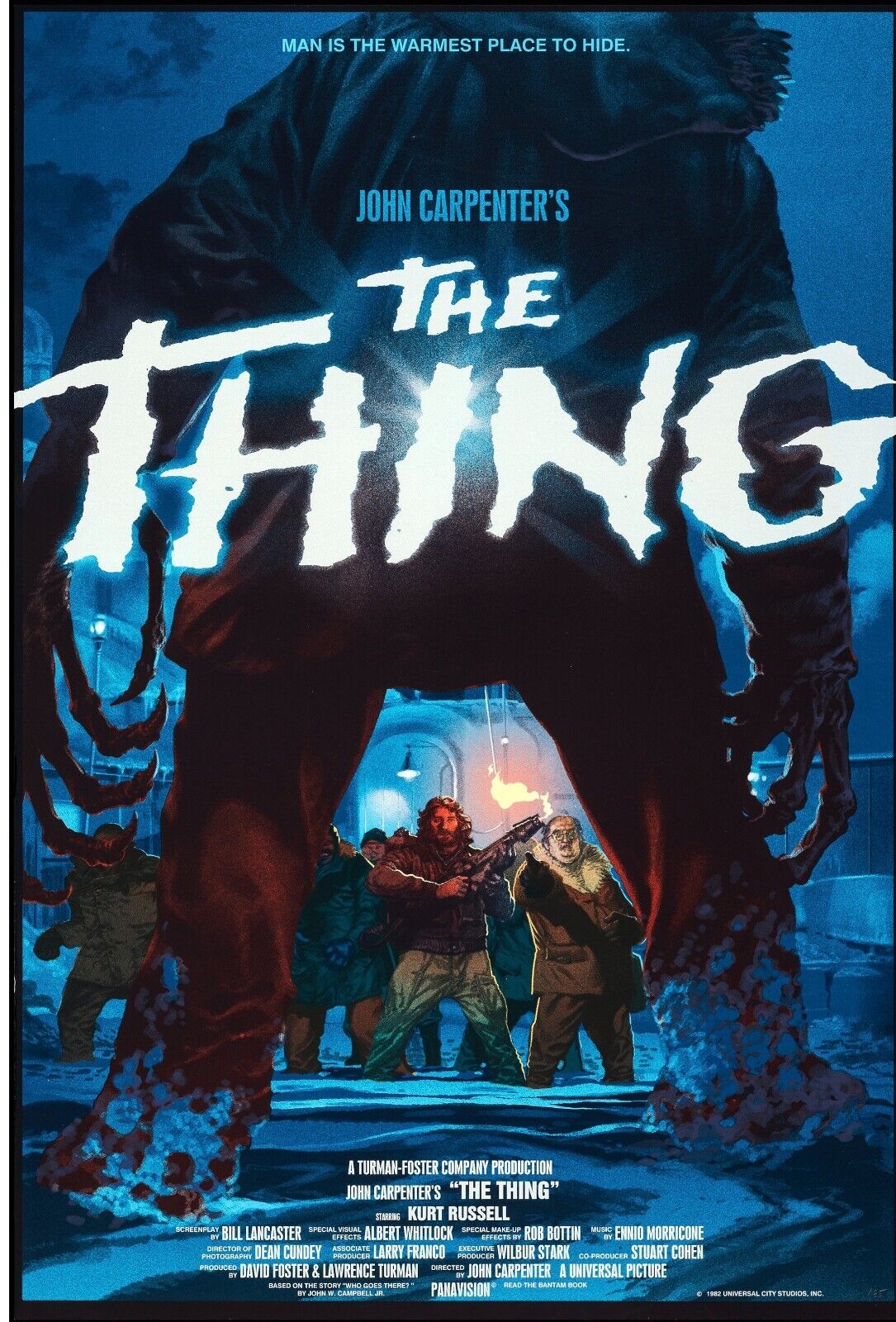 THE THING, KURT RUSSELL, KEITH DAVID, 1982, REPRO AFFICHE CINÉMA VINTAGE, HQ