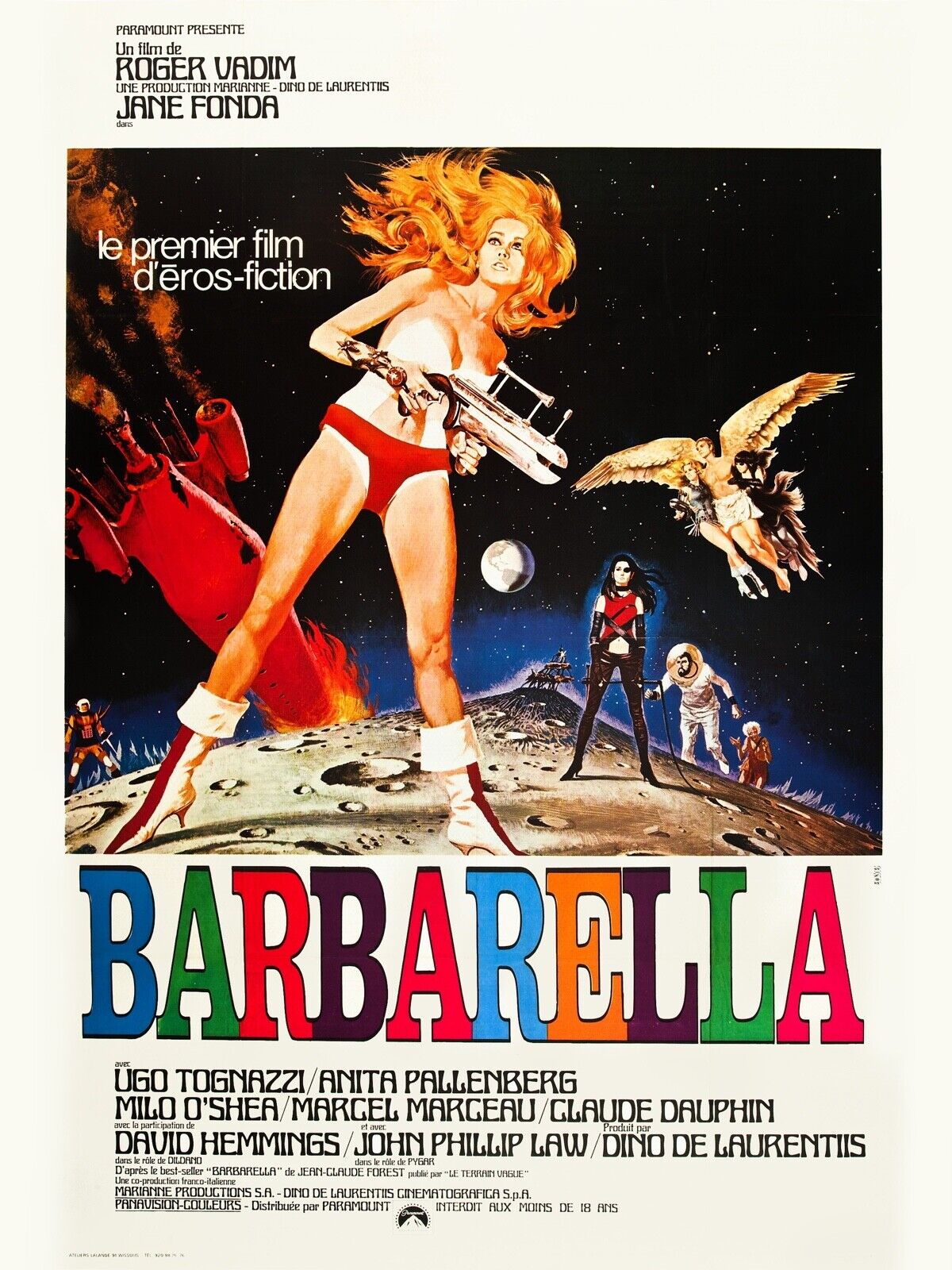 BARBARELLA, JANE FONDA, 1968, REPRO MOVIE POSTER, VINTAGE, HQ