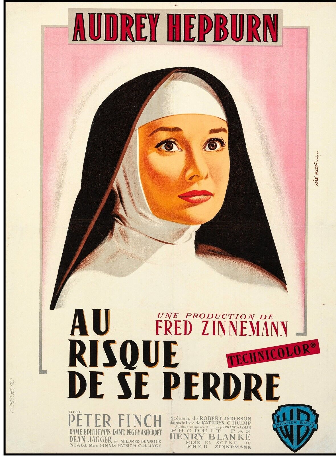 AU RISQUE DE SE PERDRE, AUDREY HEPBURN, 1959, REPRO MOVIE POSTER, VINTAGE, HQ