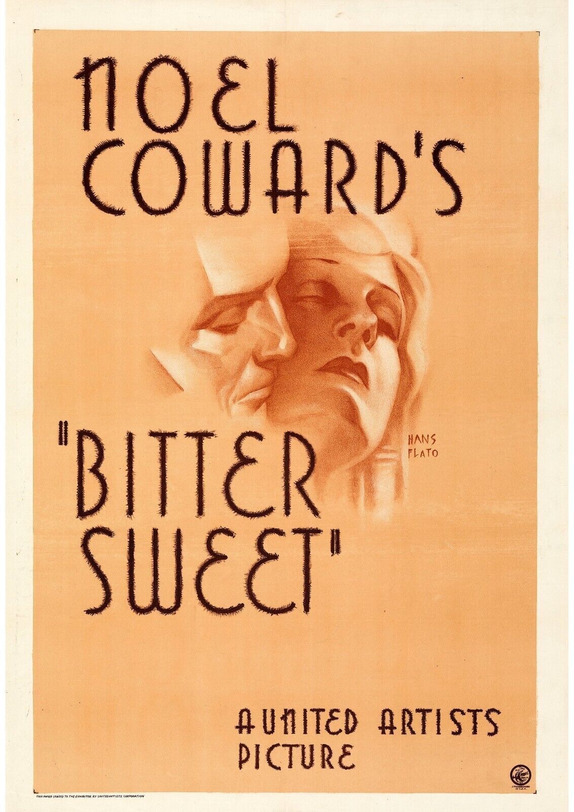 BITTER SWEET, NOËL COWARD, 1933, REPRO MOVIE POSTER, VINTAGE, HQ