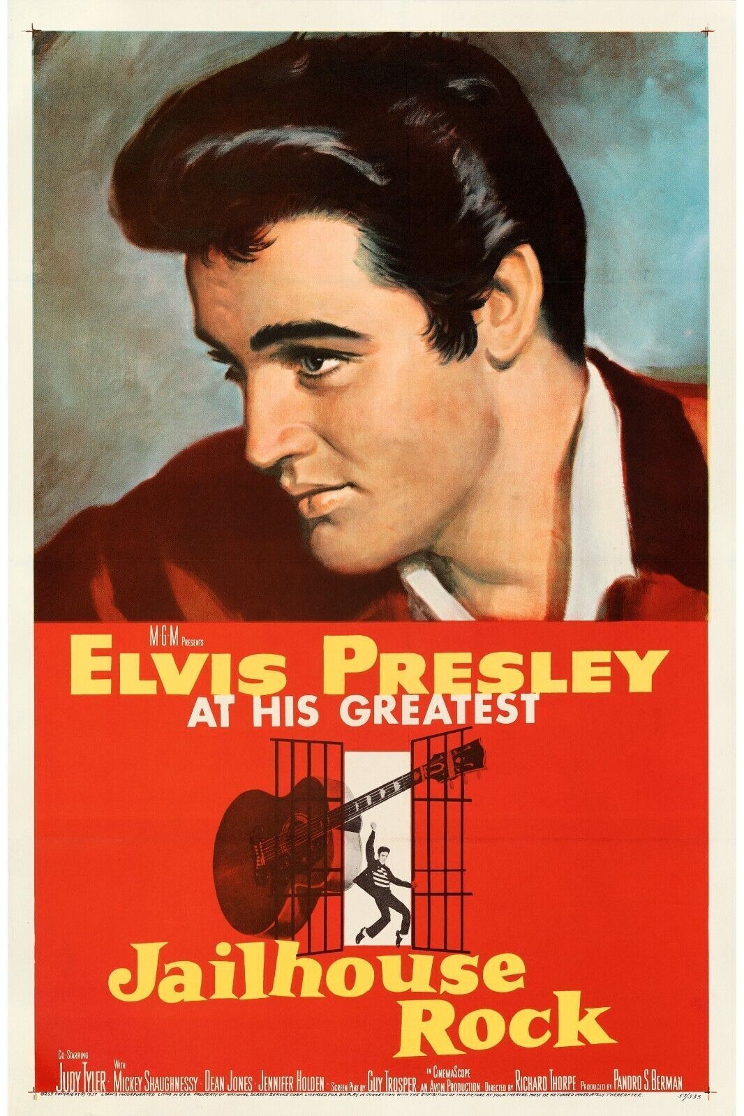 JAILHOUSE ROCK, ELVIS PRESLEY, 1957, REPRODUCCIÓN DE CARTEL DE PELÍCULA, VINTAGE, ALTA CALIDAD
