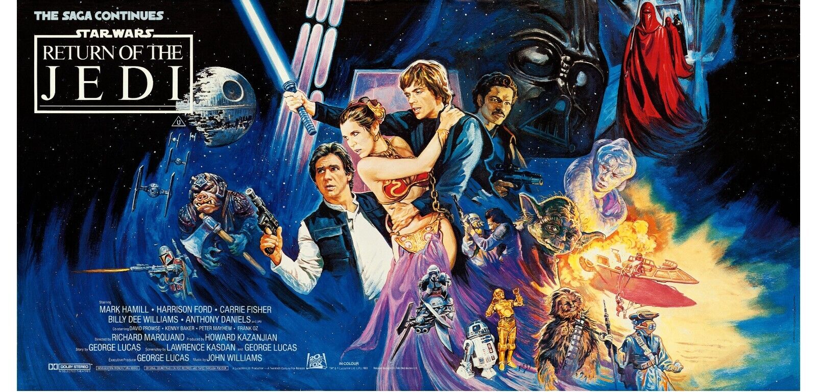 RETURN OF THE JEDI, STAR WARS, MARK HAMILL, REPRO AFFICHE CINEMA VINTAGE, HQ