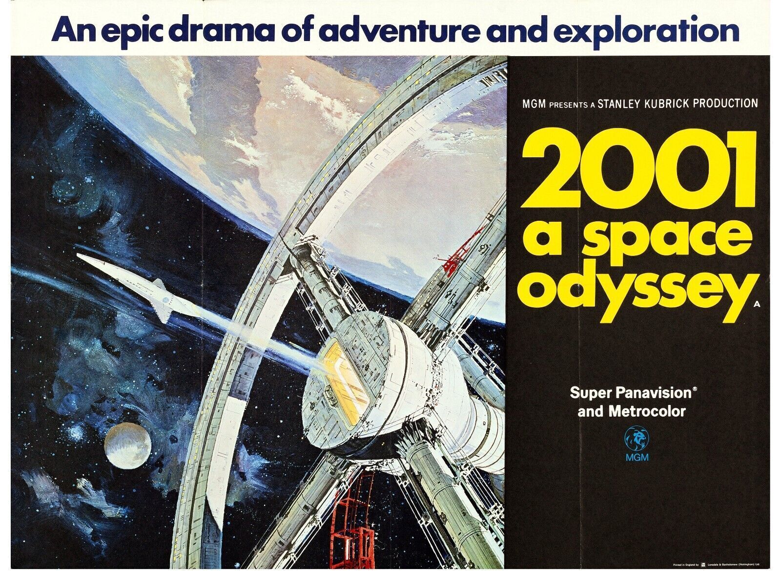 2001 : L’ODYSSÉE DE L’ESPACE, KEIR DULLEA, 1968, REPRO MOVIE POSTER, VINTAGE, HQ