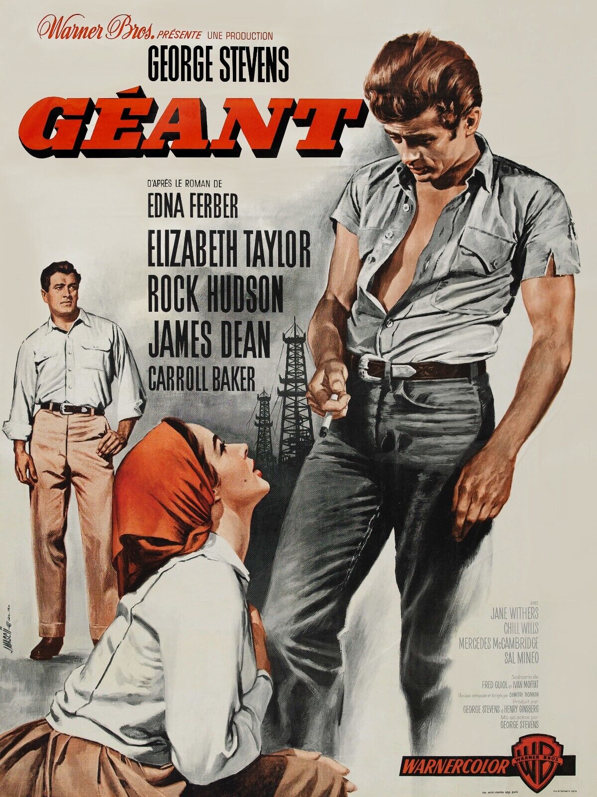 GIANT, GEORGE STEVENS, REPRO VINTAGE HQ CINEMA POSTER