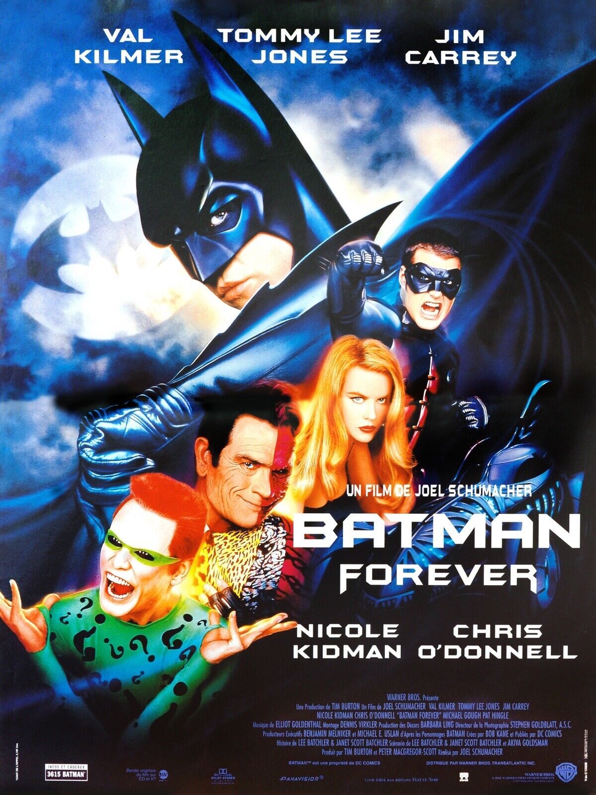 BATMAN FOREVER, NICOLE KIDMAN, 1995, REPRO MOVIE POSTER, VINTAGE, HQ