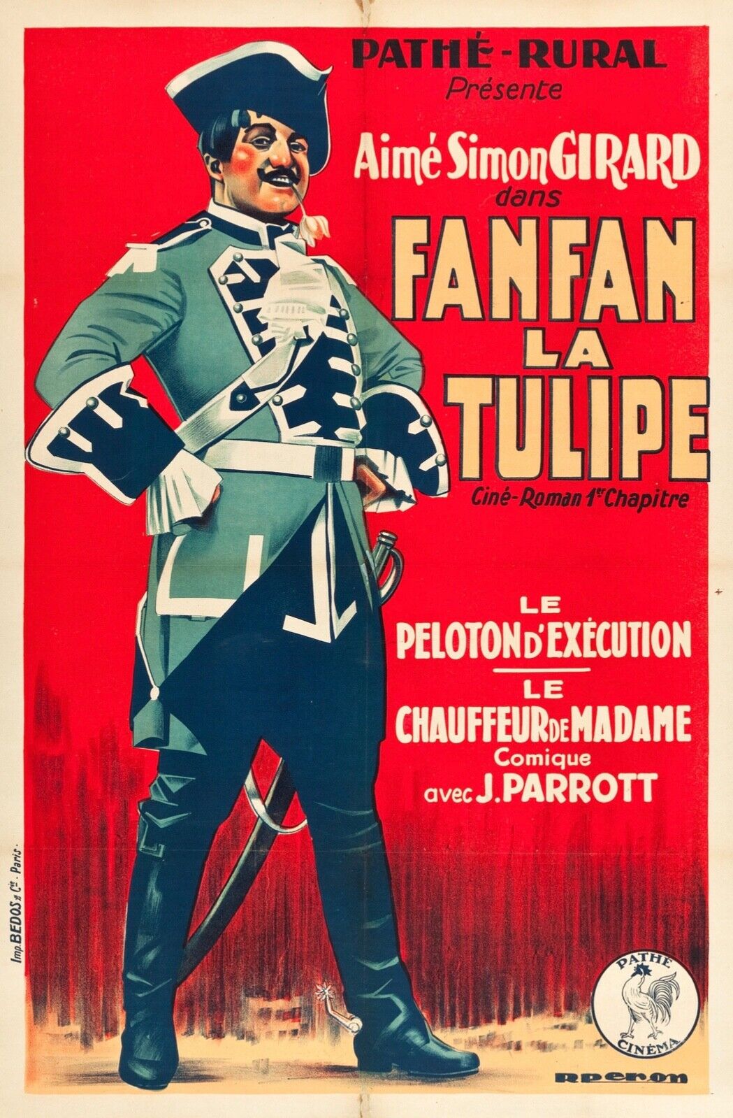 FANFAN LA TULIPE AIMÉ SIMON GIRARD, REPRO AFFICHE CINEMA VINTAGE HQ
