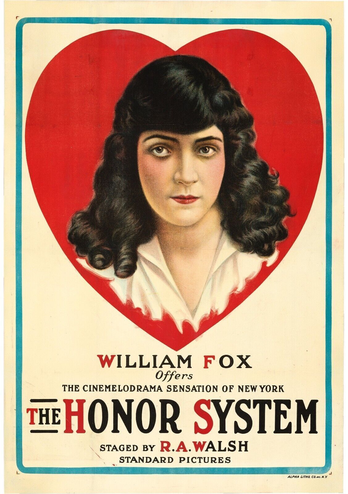 THE HONOR SYSTEM, WILLIAM FOX, 1917, Repro Affiche Cinema VINTAGE, HQ