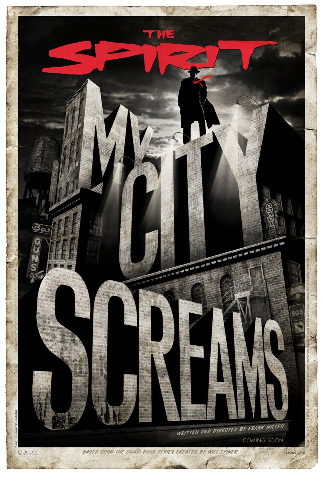 THE SPIRIT, MY CITY SCREAMS, REPRO AFFICHE CINEMA VINTAGE, HQ
