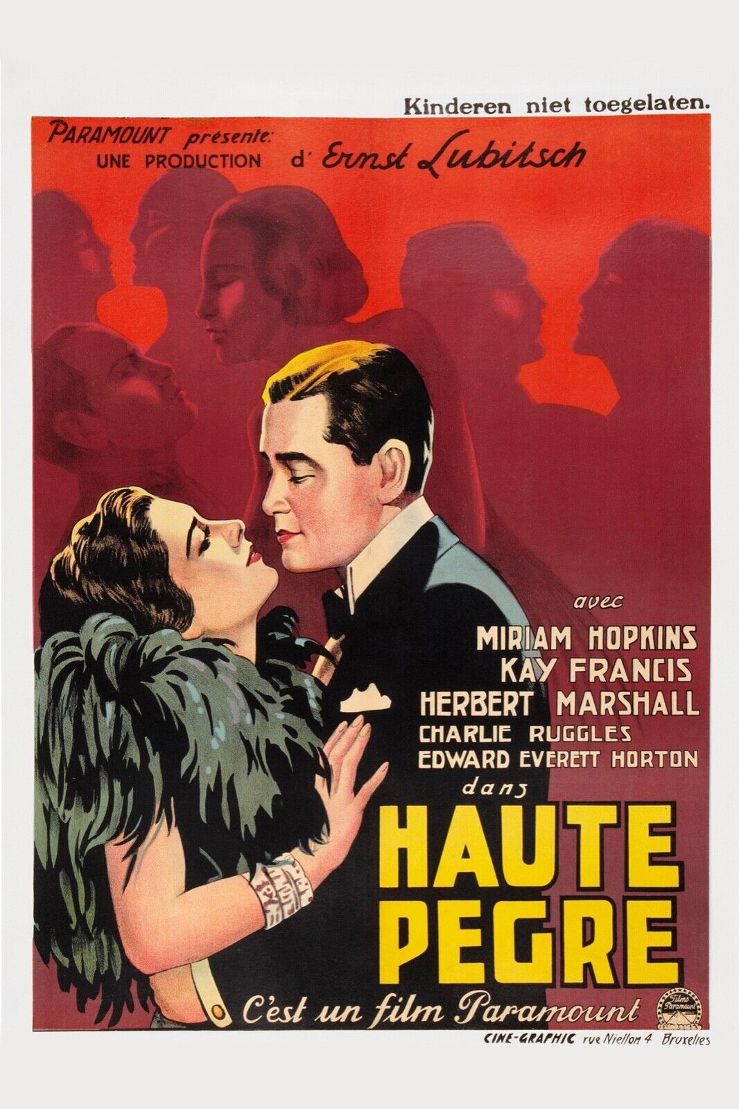 HAUTE PÈGRE, MIRIAM HOPKINS, 1932, REPRO MOVIE POSTER, VINTAGE, HQ.