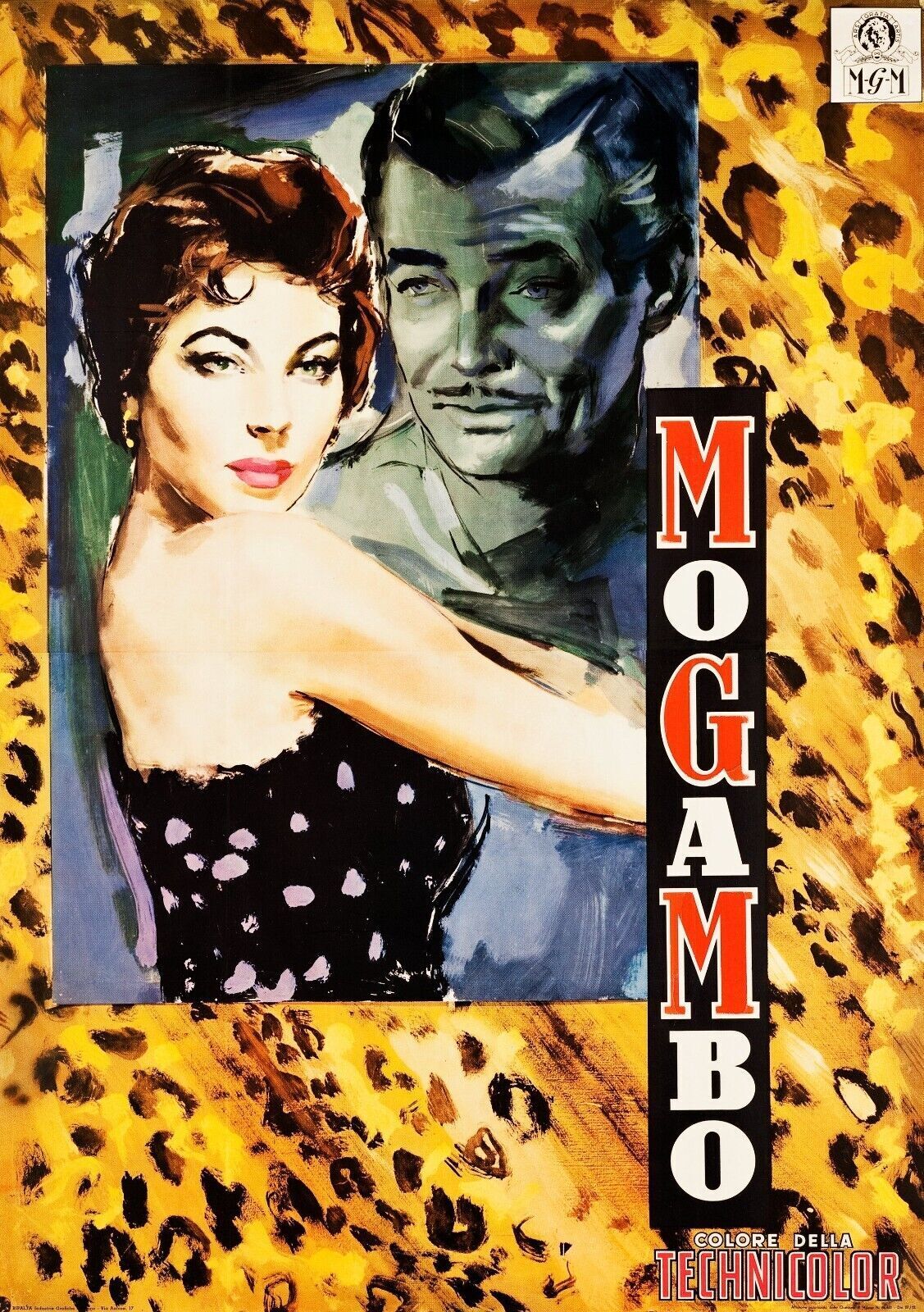 MOGAMBO, CLARK GABLE, AVA GARDNER, 1946, repro affiche cinéma, VINTAGE, HQ
