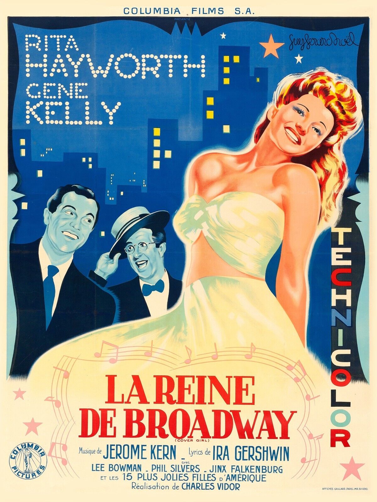 LA REINA DE BROADWAY, RITA HAYWORTH, 1944, reproducción de cartel de cine, VINTAGE, HQ
