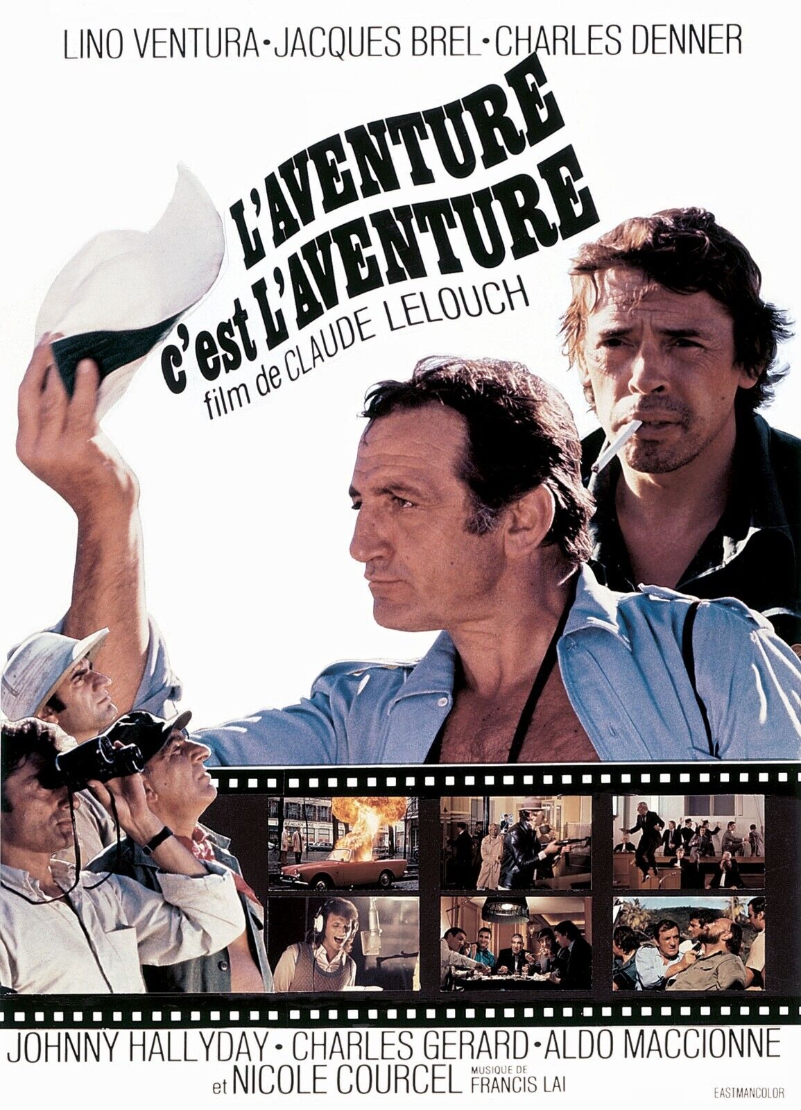 L’AVENTURE C’EST L’AVENTURE, LINO VENTURA, 1972, REPRO MOVIE POSTER, VINTAGE, HQ