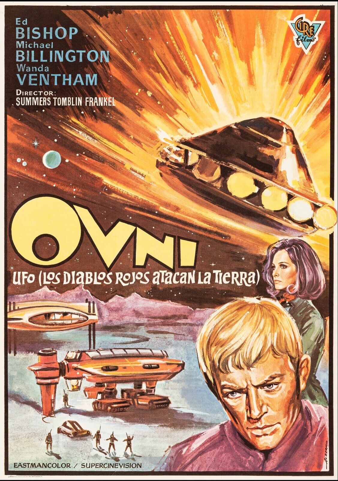 OVNI, UFO, ED BISHOP, GERRY ANDERSON, 1970, Repro Affiche de Cinéma Vintage, HQ
