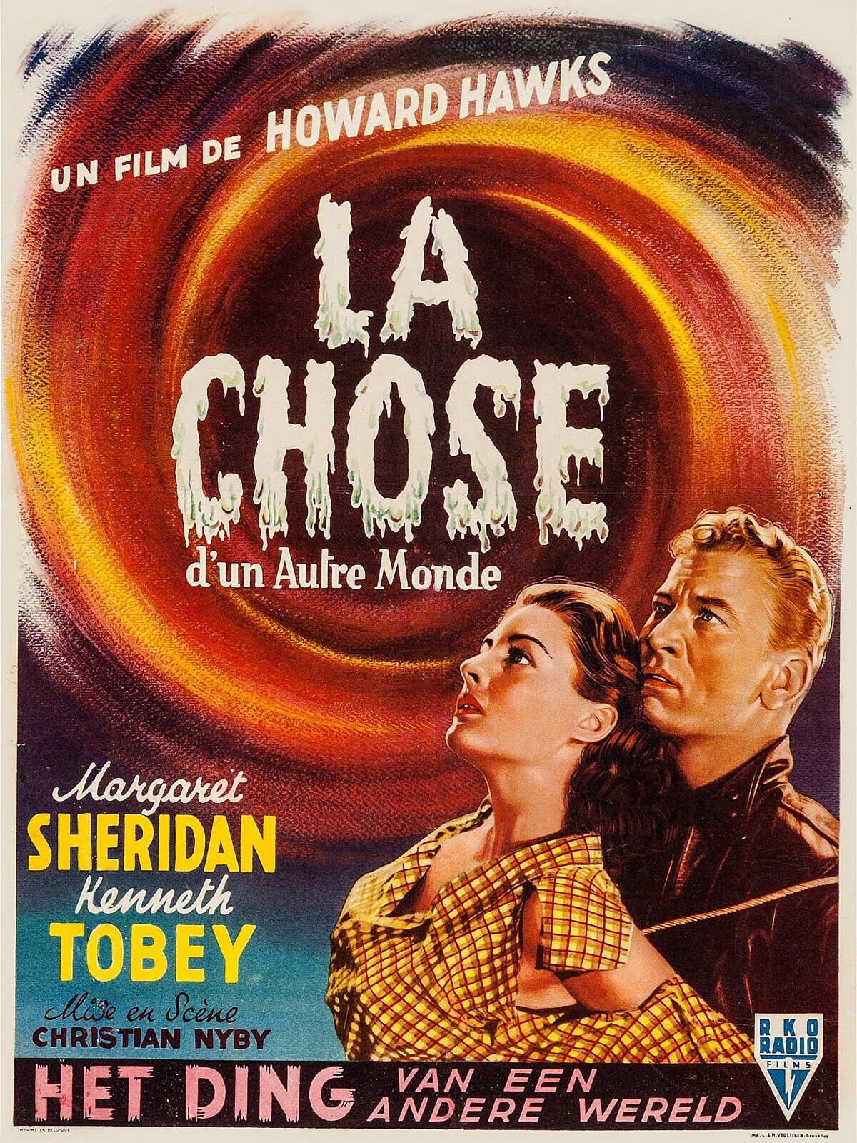 LA COSA DE OTRO MUNDO, MARGARET SHERIDAN, CARTEL DE PELÍCULA VINTAGE, HQ