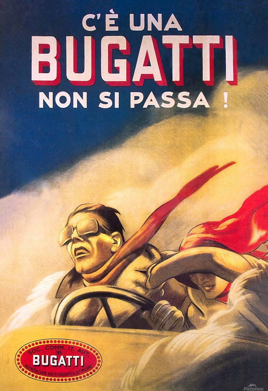 BUGATTI AFFICHE VINTAGE ADVERTISING POSTER HQ