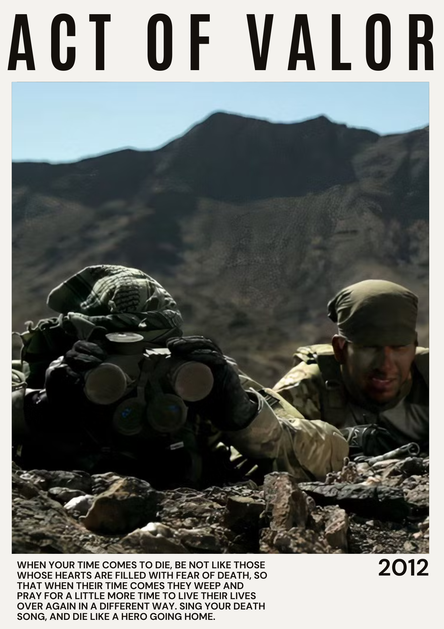 ACTO DE VALOR, ALEX VEADOV, 2012, REPRODUCCIÓN DE CARTEL DE PELÍCULA, VINTAGE, HQ