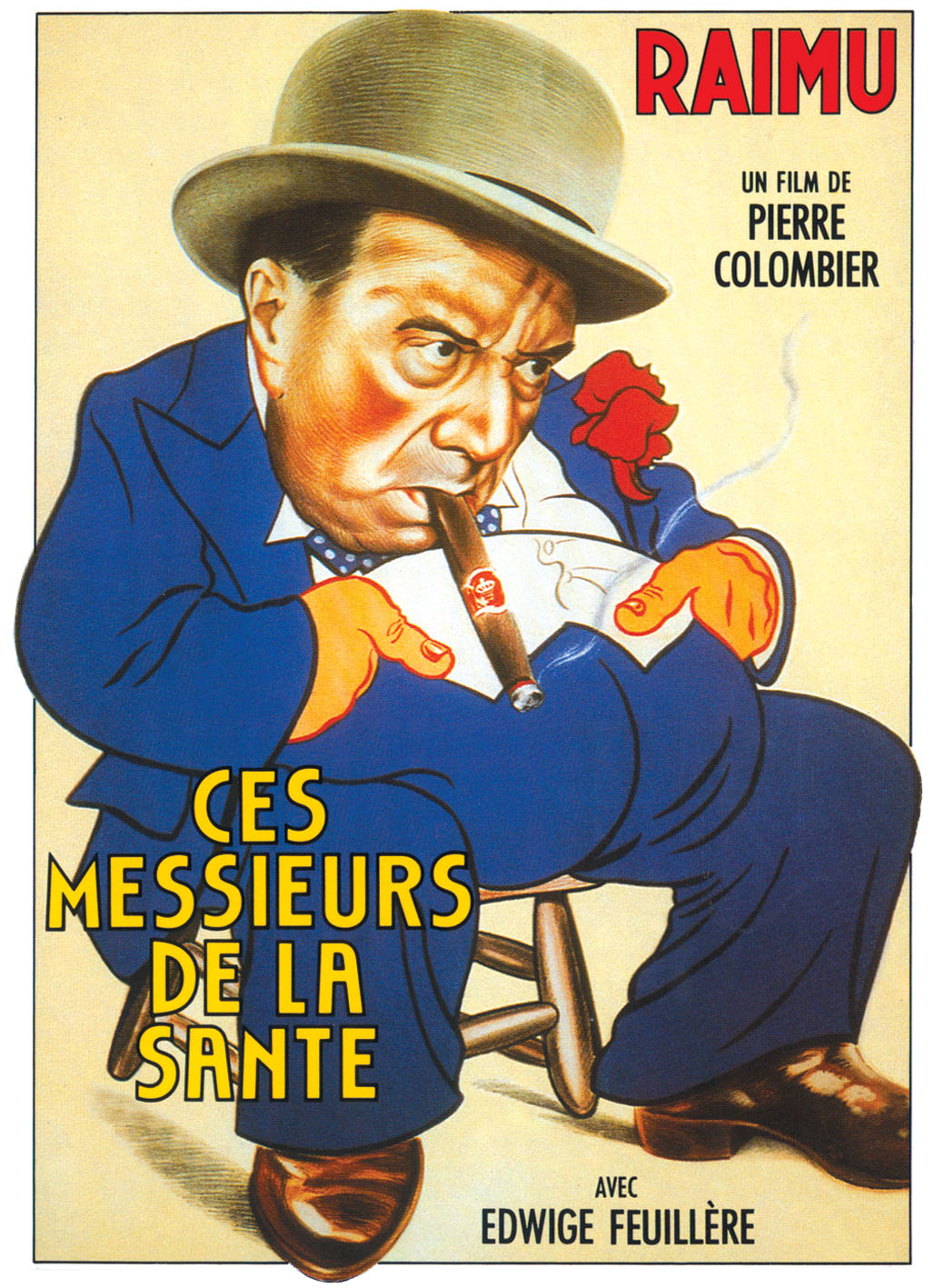 CES MESSIEURS DE LA SANTÉ, RAIMU, 1934, REPRO MOVIE POSTER, VINTAGE, HQ