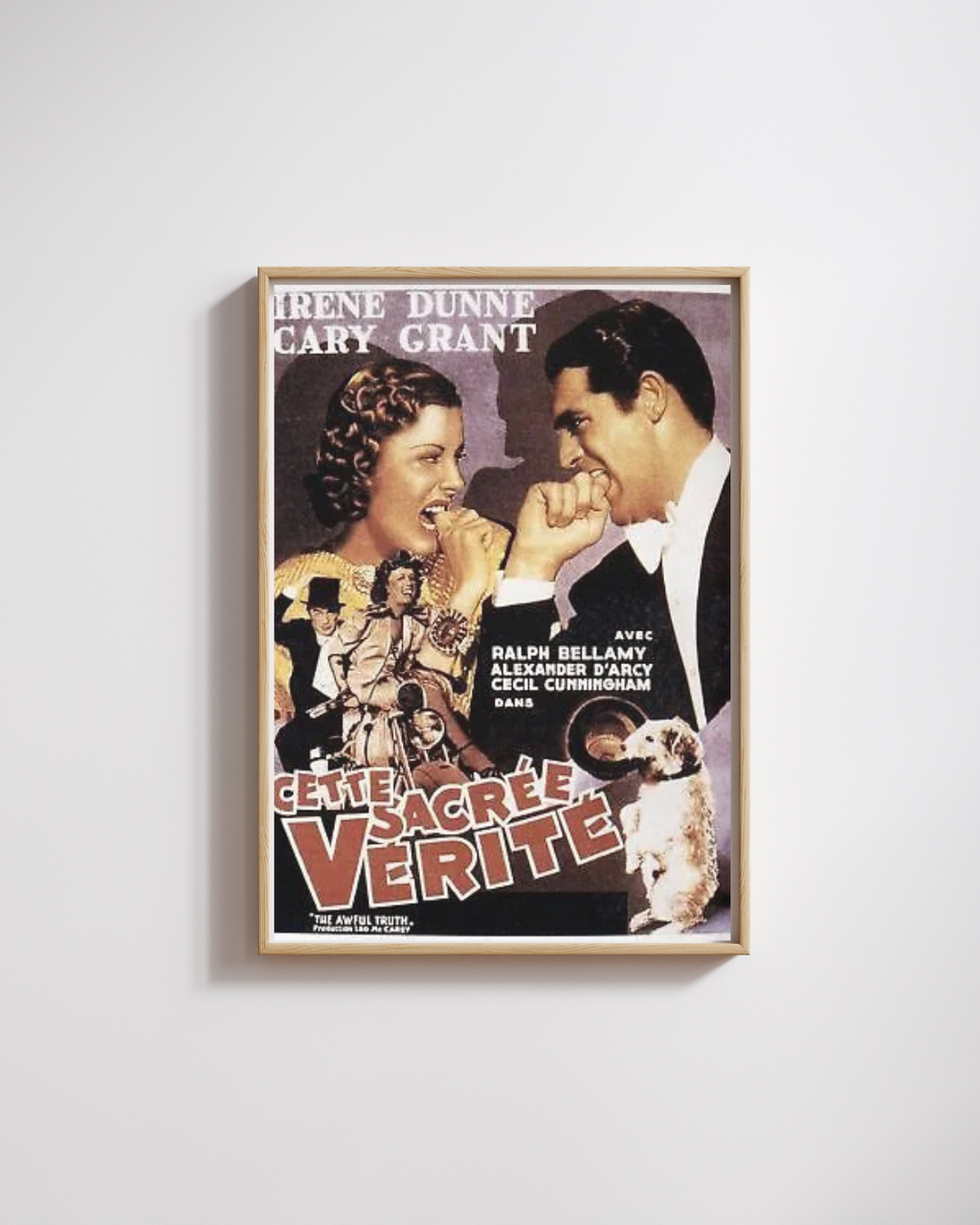 CETTE SACRÉE VÉRITÉ, IRÈNE DUNNE, REPRO AFFICHE DE CINEMA VINTAGE HQ