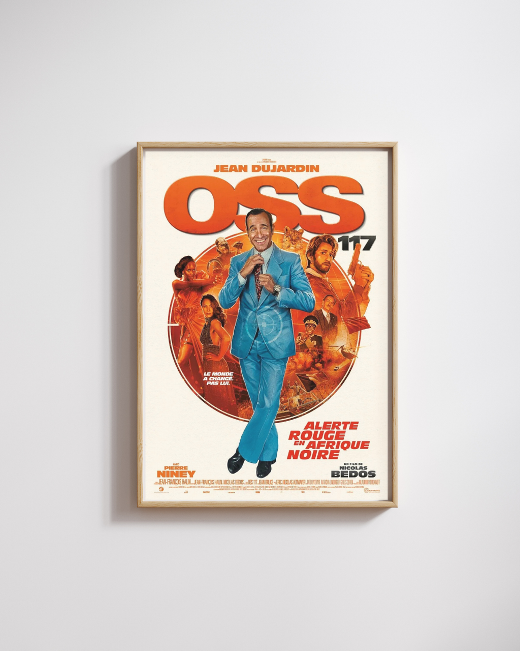 OSS 117 ALERTA ROJA EN ÁFRICA NEGRA, JEAN DUJARDIN, 2021, reproducción de póster de cine VINTAGE, HQ
