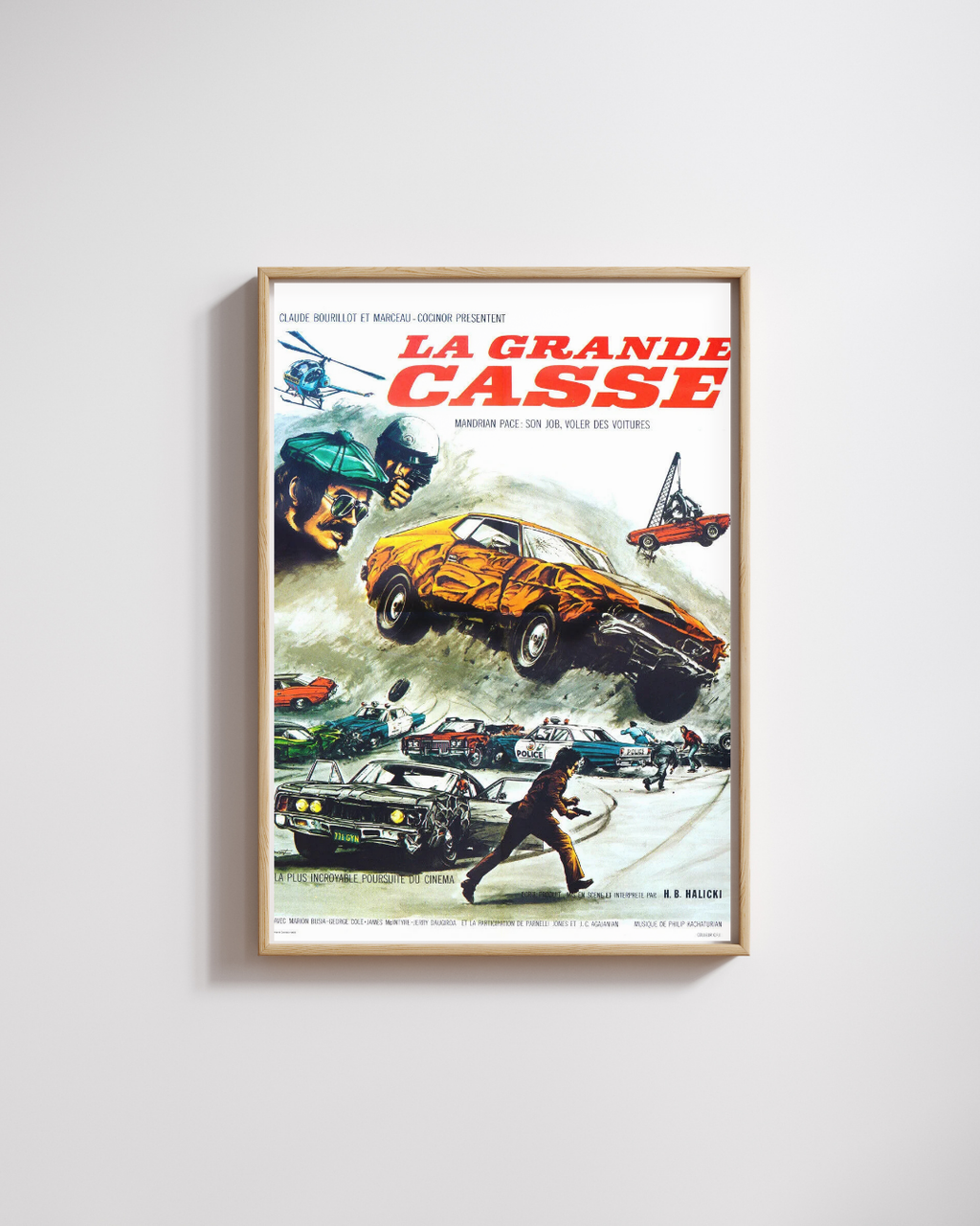 LA GRANDE CASSE, H.B. HALICKI, 1974, REPRO AFFICHE CINEMA VINTAGE, HQ