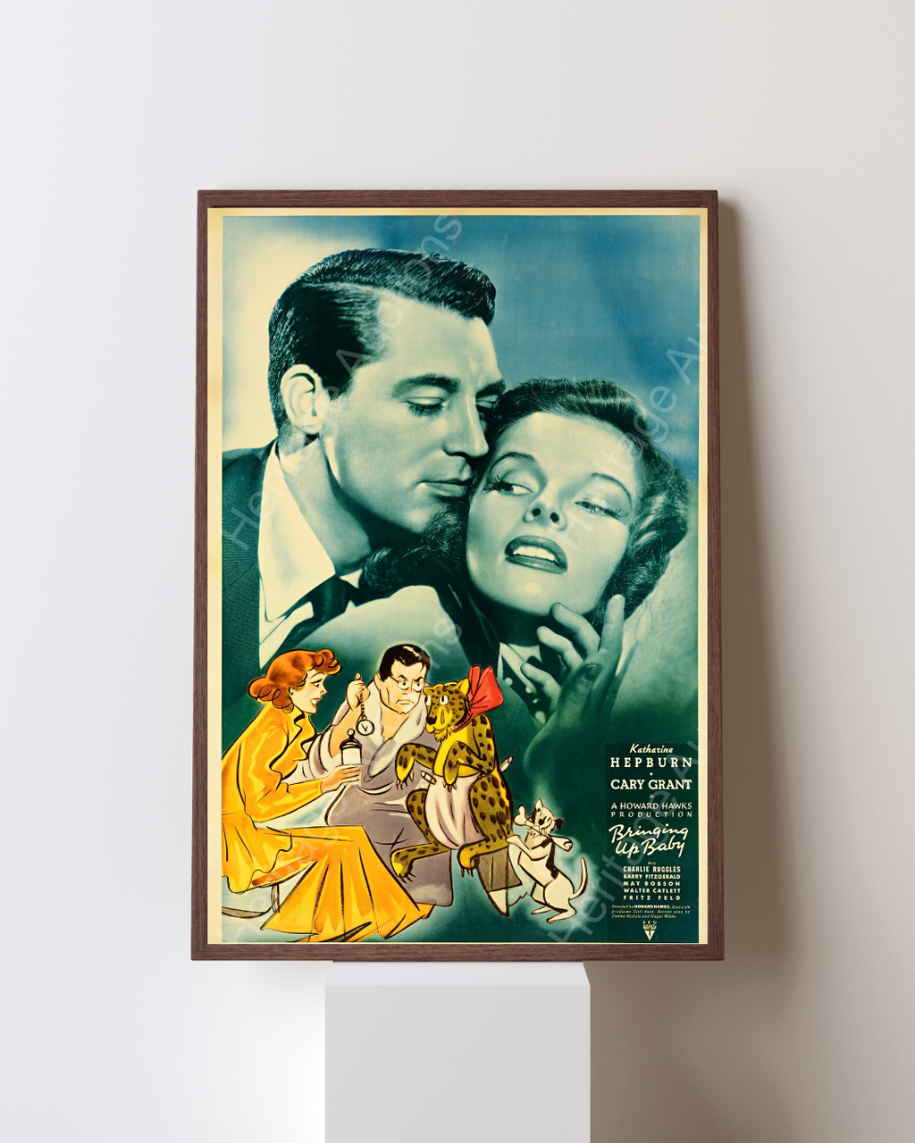BRINGING UP BABY – MOVIE POSTER – CARY GRANT – KATHARINE HEPBURN – 1938 – COMEDY – REPRODUCTION – POSTER HUB STUDIO – HQ