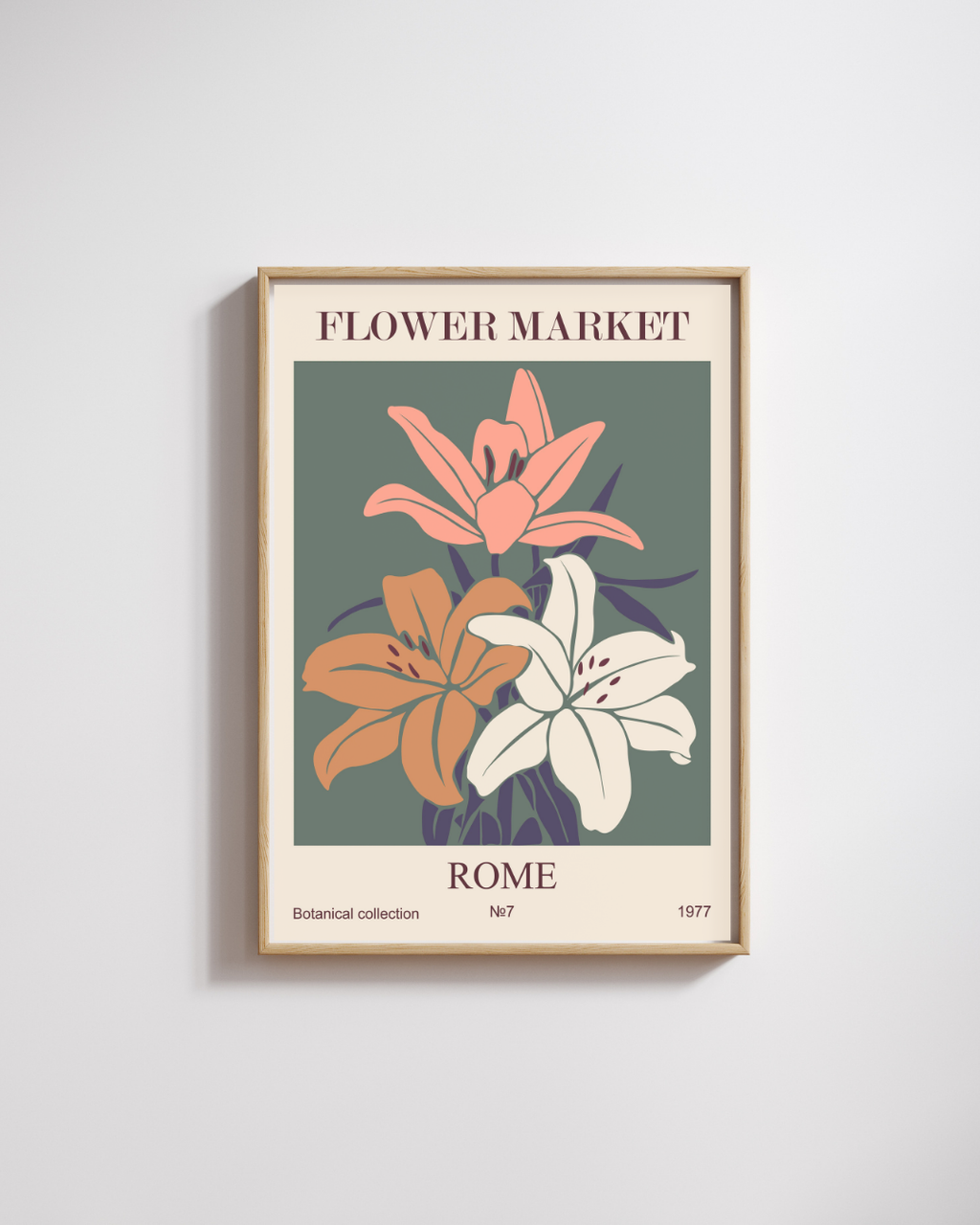 FLOWER MARKET ROME - REPRO  POSTER, VINTAGE, HQ.