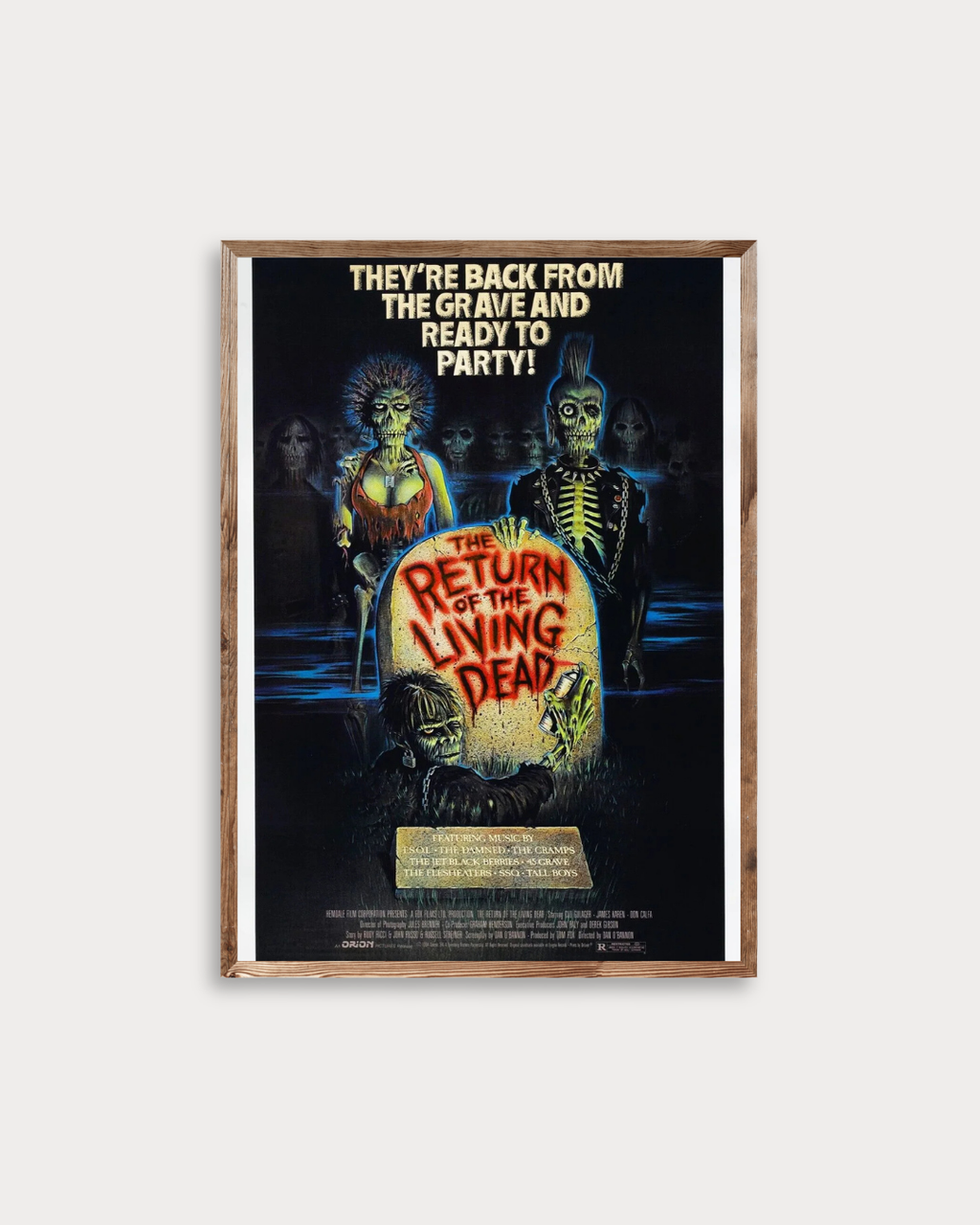 LE RETOUR DES MORTS-VIVANTS, TOM MATTHEWS, 1985, REPRO AFFICHE CINÉMA VINTAGE, HQ