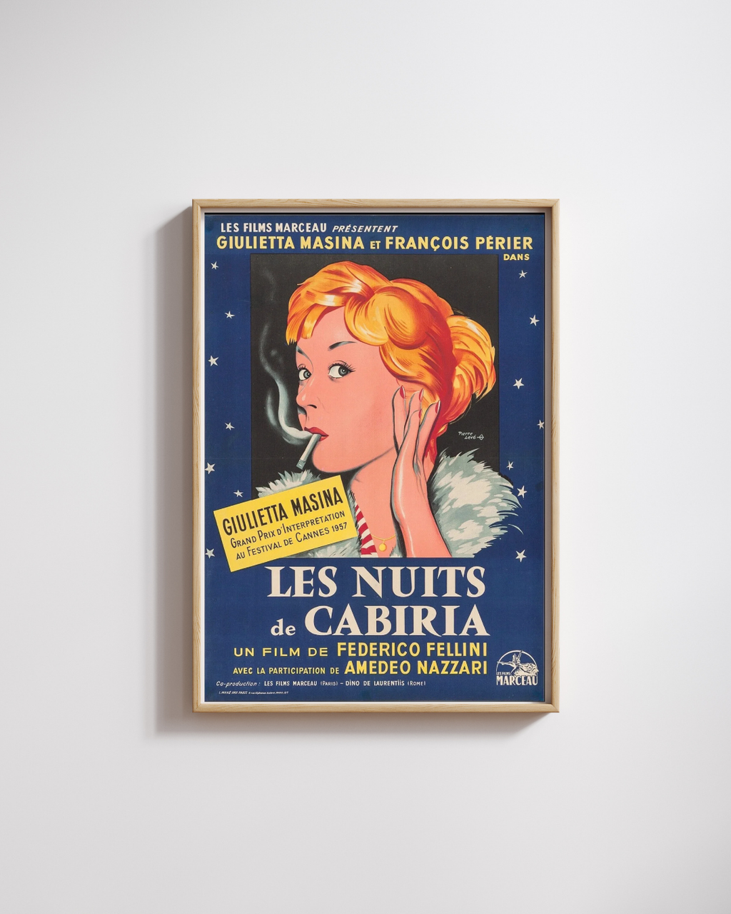 LES NUITS DE CABIRIA, FREDERICO FELLINI, 1957, Repro affiche cinéma VINTAGE, HQ
