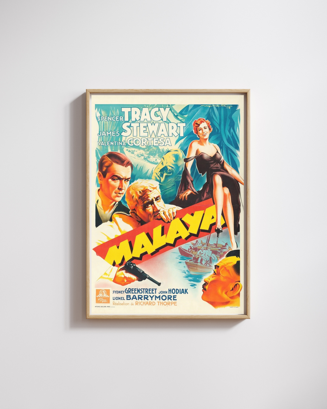 MALAYA, JAMES STEWART, 1949, REPRODUCCIÓN DE CARTEL DE CINE VINTAGE DE ALTA CALIDAD