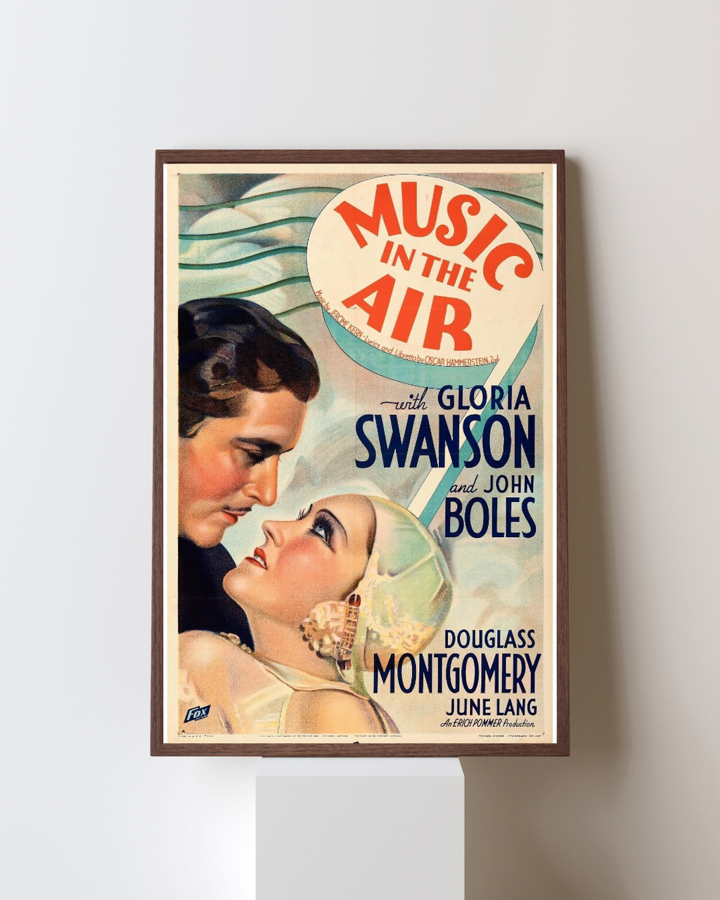 MUSIC DANS L'AIR, GLORIA SWANSON, 1934, Repro affiche cinéma  VINTAGE, HQ