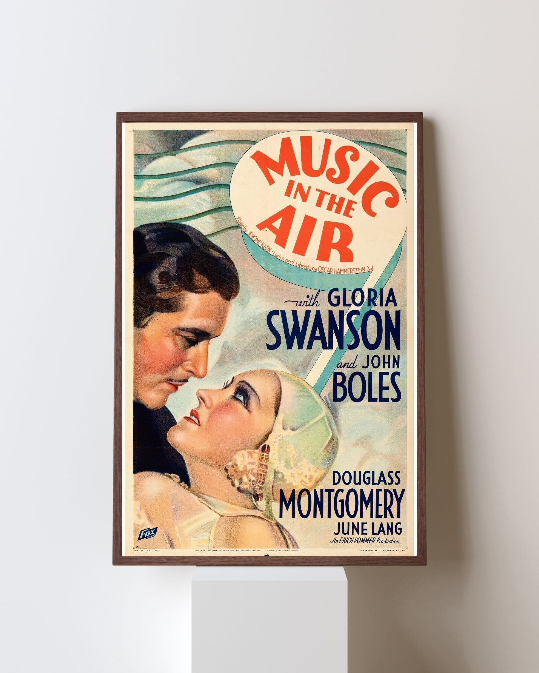 MUSIC DANS L'AIR, GLORIA SWANSON, 1934, Repro affiche cinéma  VINTAGE, HQ
