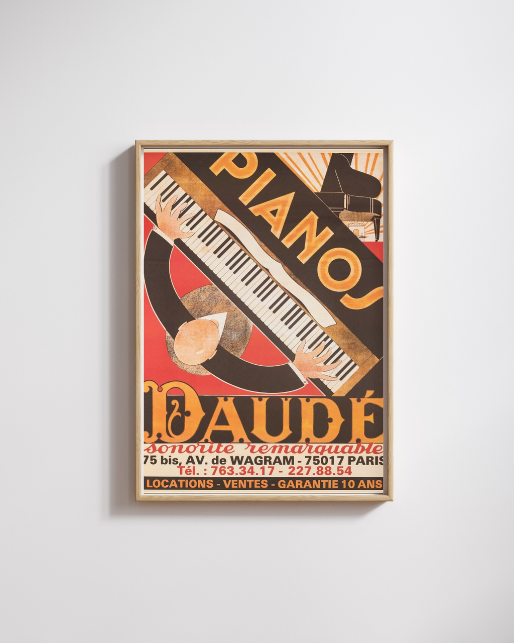 PIANO DAUDÉ, PARIS, REPRO AFFICHE MUSIQUE VINTAGE HQ