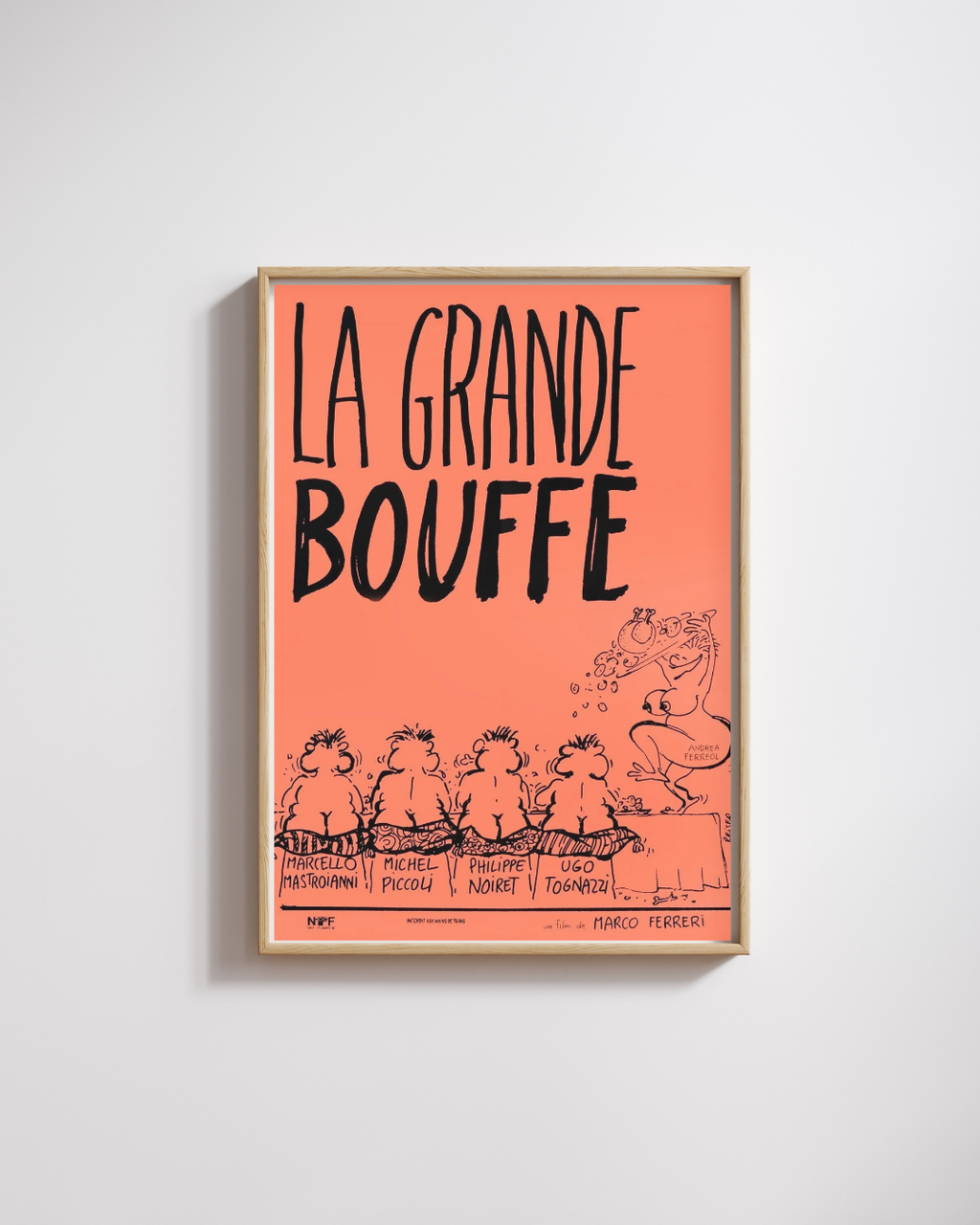 LA GRANDE BOUFFE,MARCELLO MASTROIANNI, 1973, Repro affiche cinéma, VINTAGE, HQ