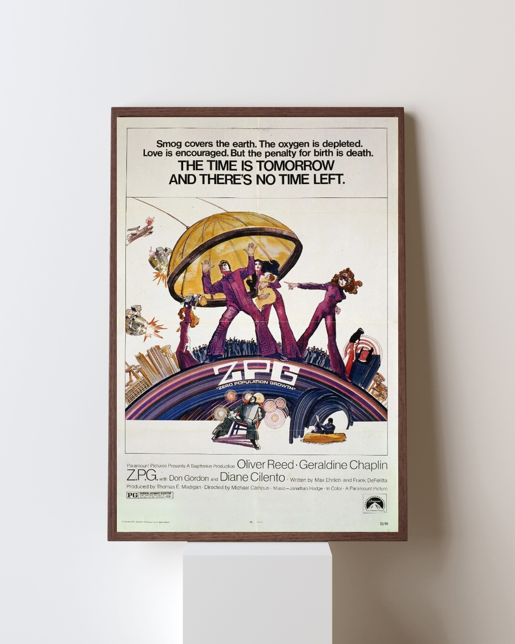 ZPG, OLIVER REED, 1972, reproducción de póster de cine VINTAGE HQ