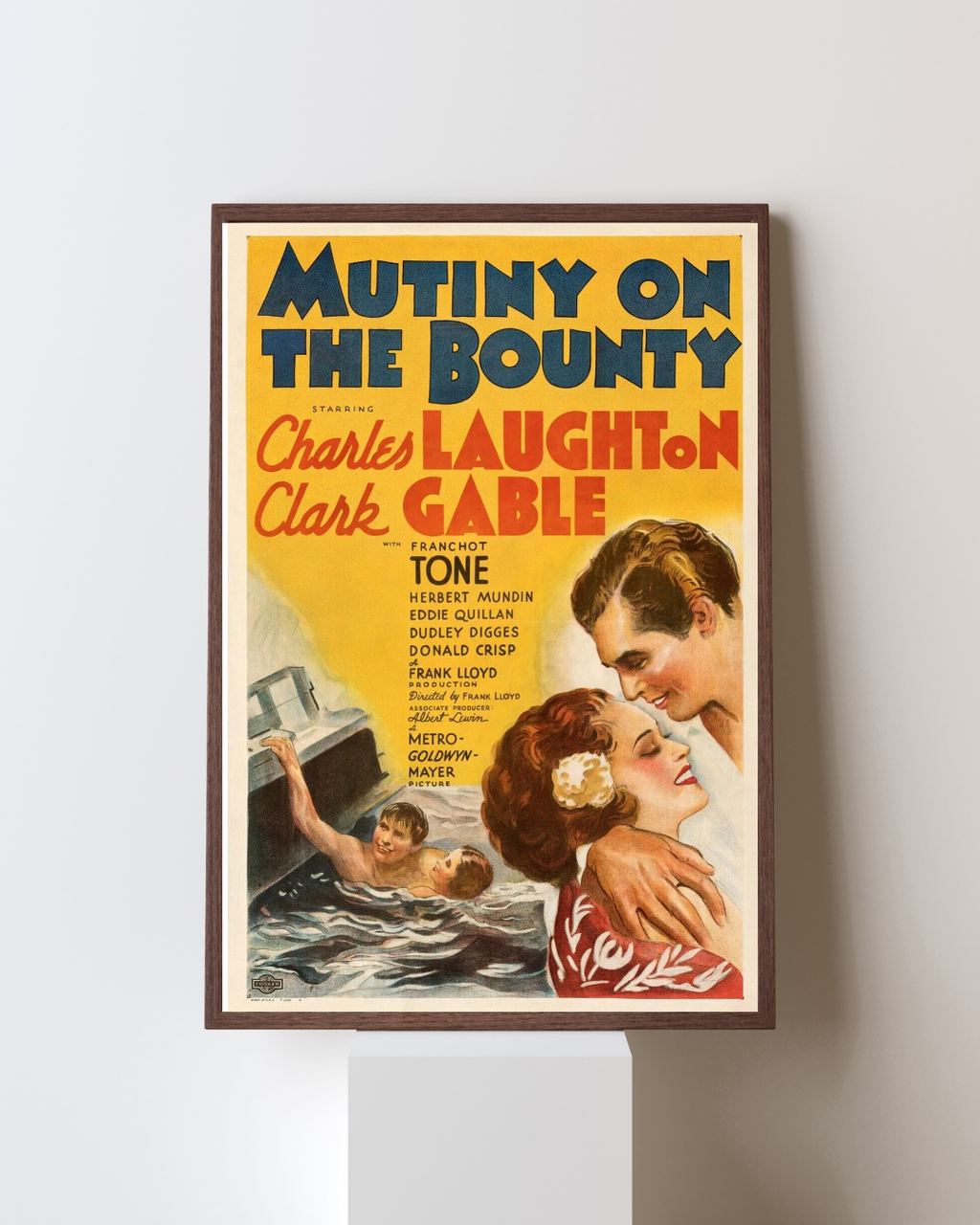 MUTINY ON THE BOUNTY, CLARK GABLE, 1935, REPRO MOVIE POSTER, VINTAGE, HQ