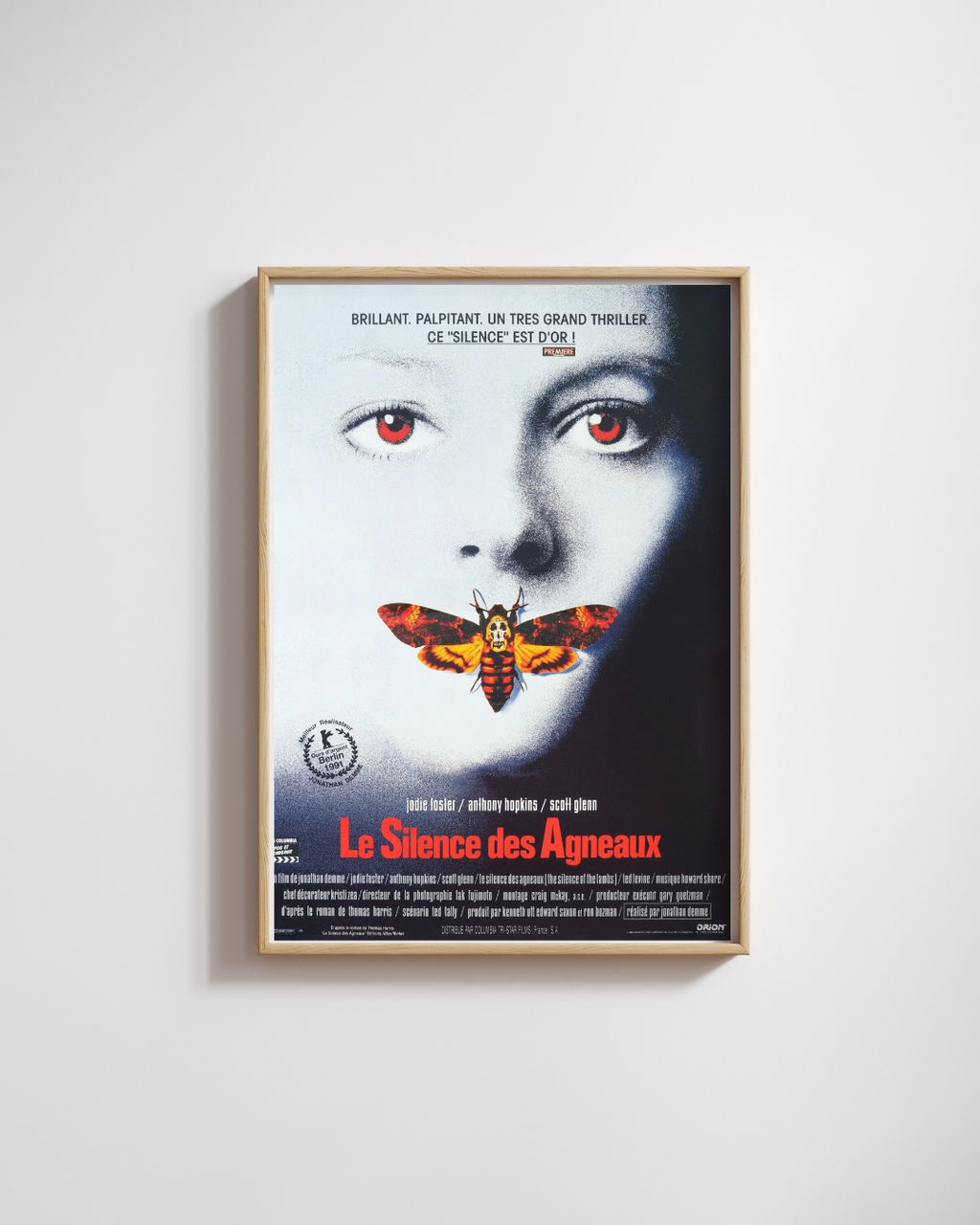 EL SILENCIO DE LOS CORDEROS, JODIE FOSTER, 1991, REPRODUCCIÓN DE CARTEL DE CINE VINTAGE, HQ