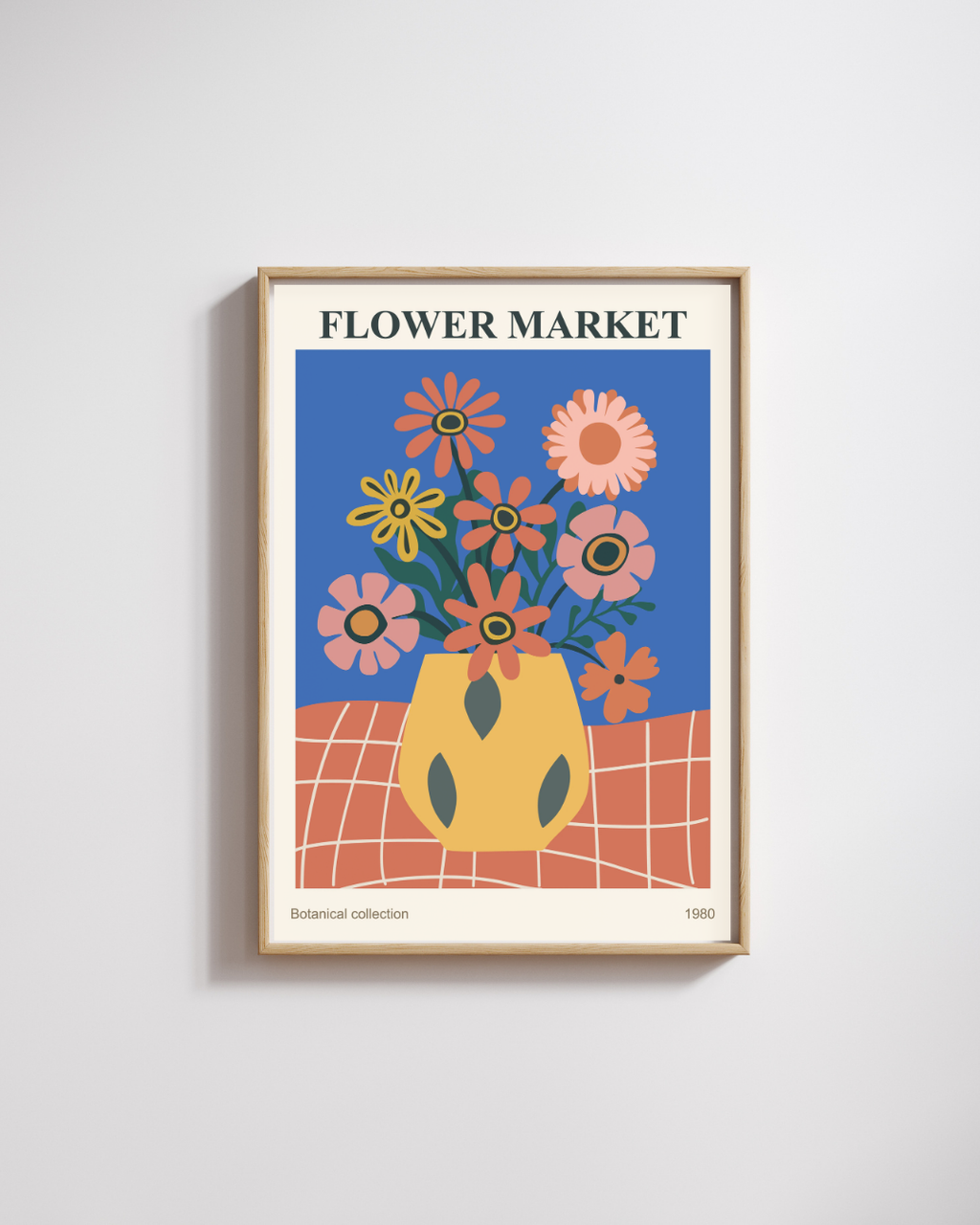 FLOWER MARKET- REPRO  POSTER, VINTAGE, HQ.