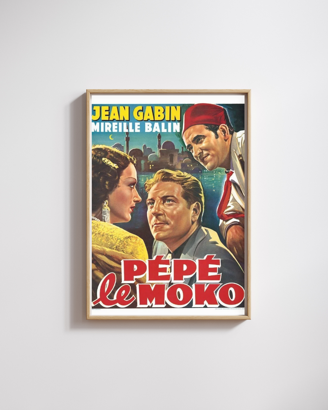 PEPE LE MOKO, JEAN GABIN, 1937, Reproducción de cartel de cine VINTAGE HQ