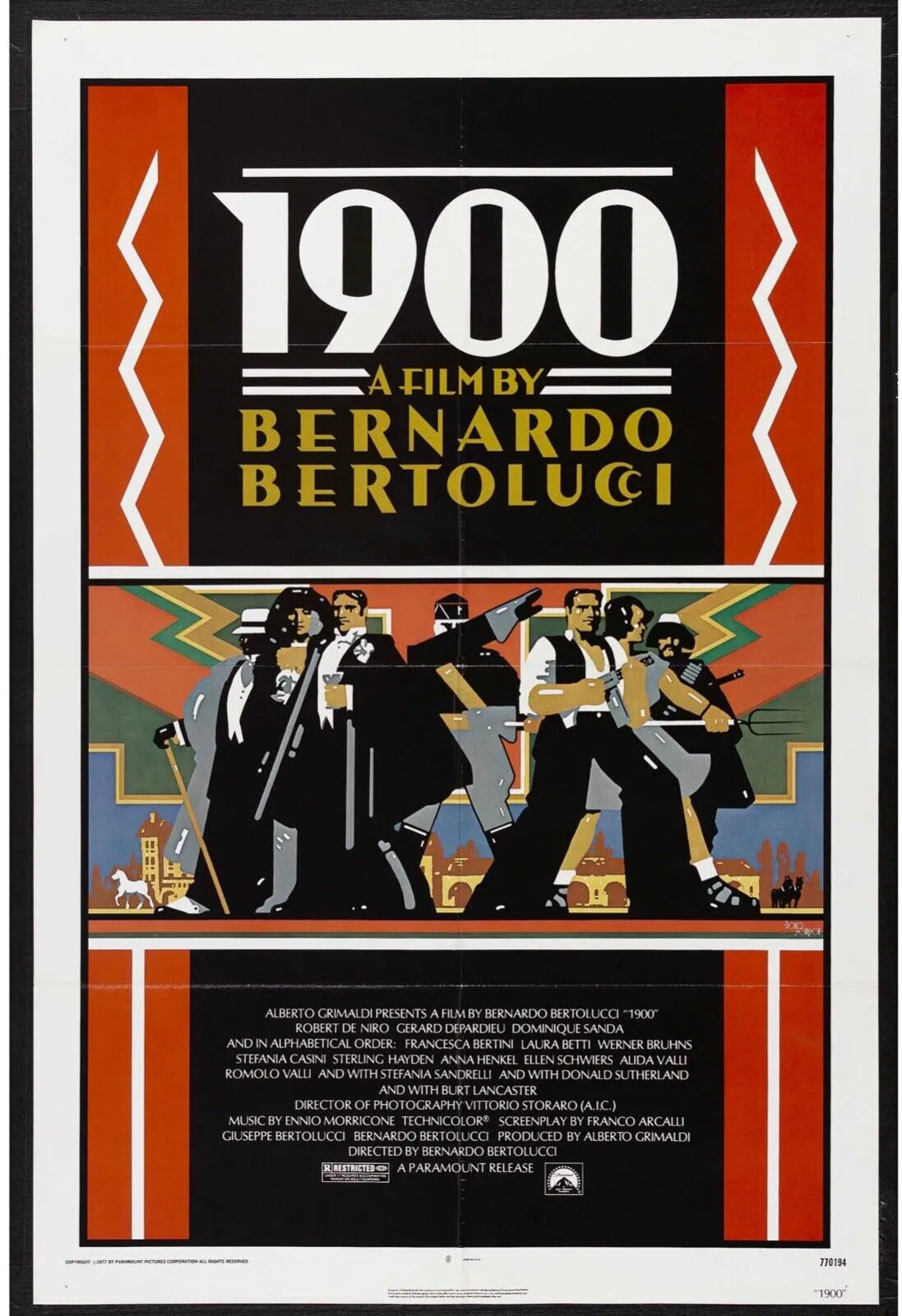 1900, ROBERT DE NIRO, 1976, REPRO MOVIE POSTER, VINTAGE, HQ