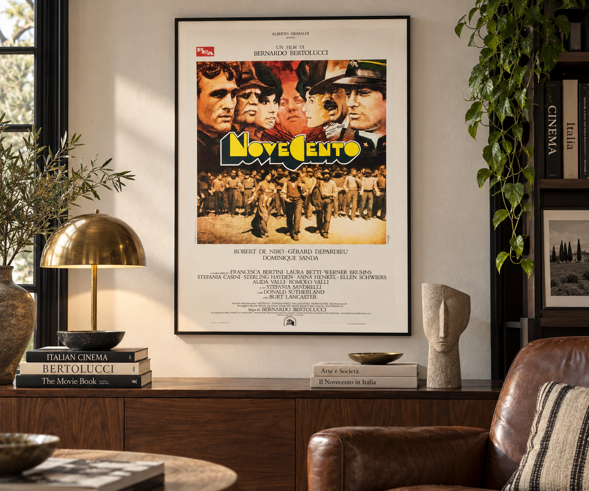 1900 (NOVECENTO) — FILM DE BERNARDO BERTOLUCCI (1976) — ROBERT DE NIRO — GÉRARD DEPARDIEU — AFFICHE CINÉMA DRAME HISTORIQUE — REPRODUCTION — POSTER HUB STUDIO — HQ