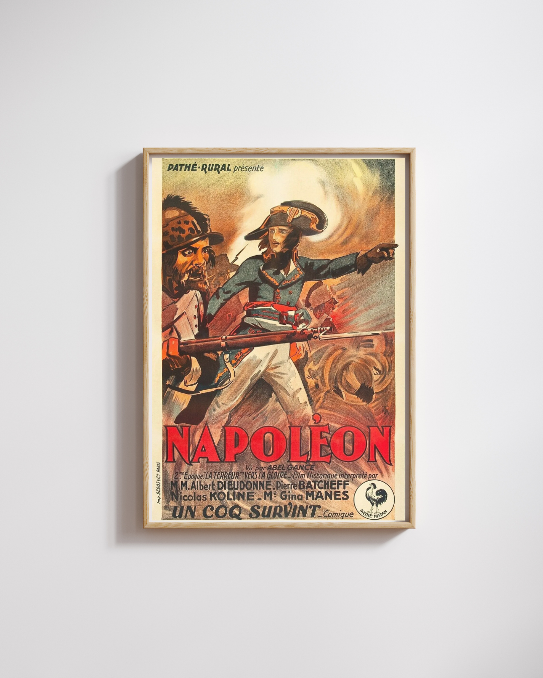 NAPOLEÓN 1972, UN GALLO SUBIÓ, DIEUDONNÉ, REPRODUCCIÓN DE CARTEL DE CINE VINTAGE, HQ