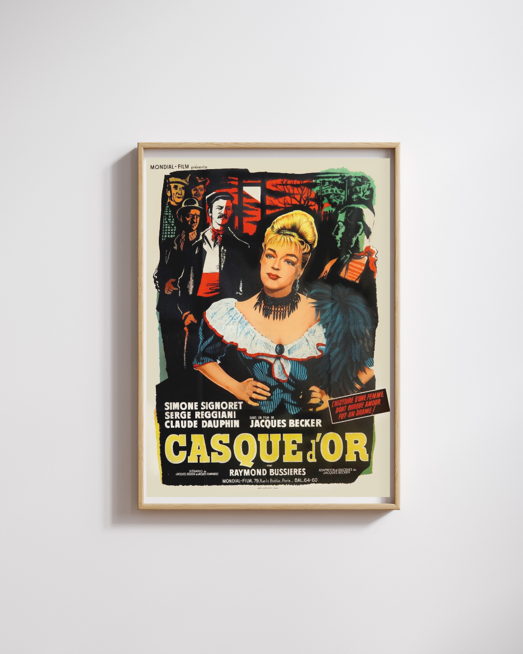 CASQUE D’OR, SIMONE SIGNORET, 1952, REPRO MOVIE POSTER, VINTAGE, HQ