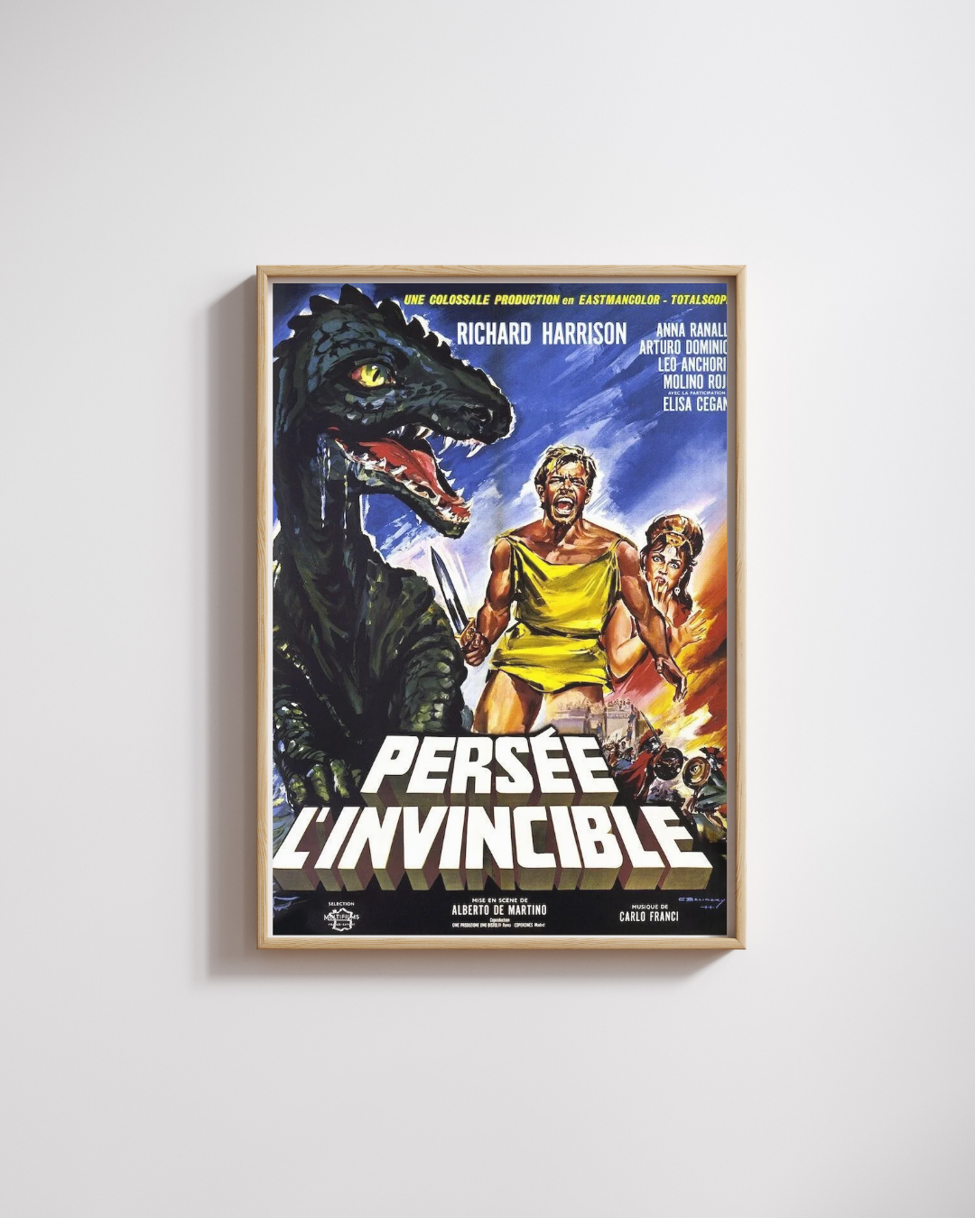 PERSEO EL INVENCIBLE, RICHARD HARRISON, 1963, reproducción de póster de cine VINTAGE, HQ