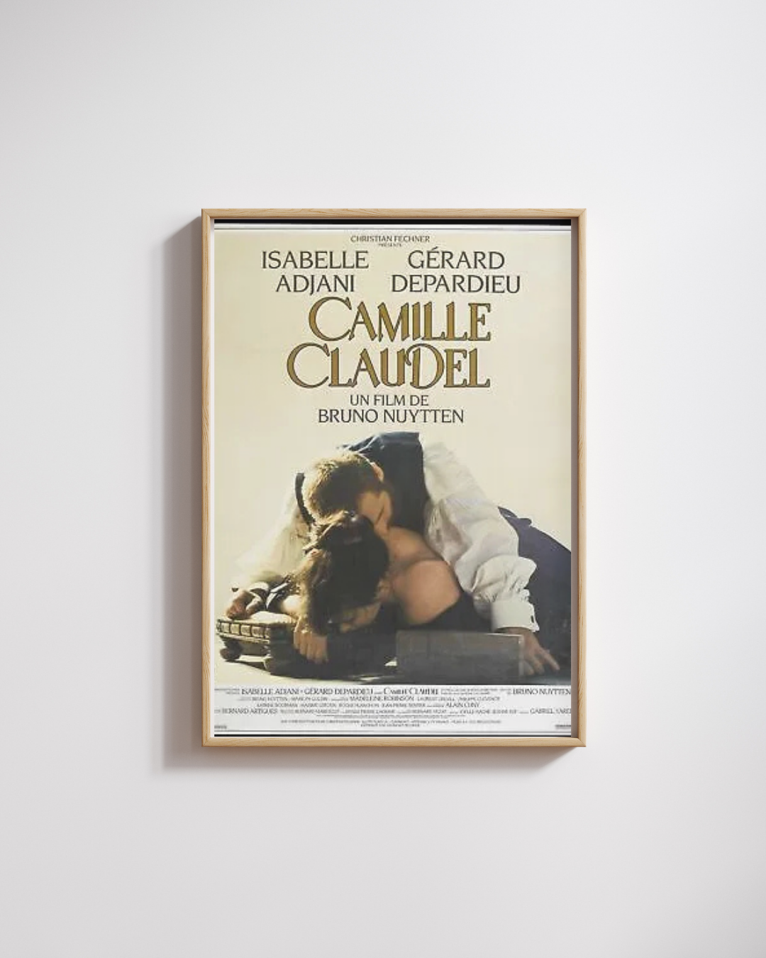 CAMILLE CLAUDEL, ADJANI, DEPARDIEU, REPRODUCCIÓN DE CARTEL DE CINE VINTAGE