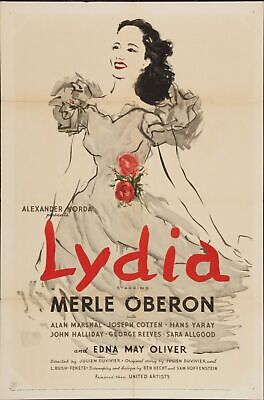 LYDIA, MERLE OBERON, 1951, Repro cinema poster, VINTAGE, HQ