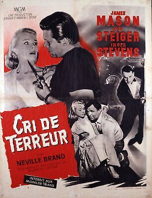 CRI DE TERREUR, JAMES MASON, 1958, REPRO AFFICHE CINÉMA VINTAGE, HQ