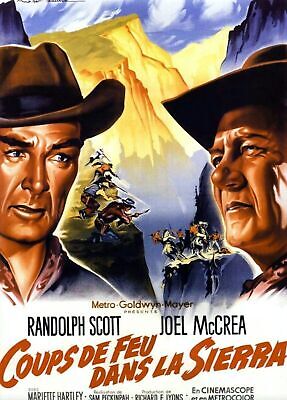 RIDE THE HIGH COUNTRY, RANDOLPH SCOTT, 1962, REPRODUCCIÓN DE CARTEL DE PELÍCULA, VINTAGE, ALTA CALIDAD